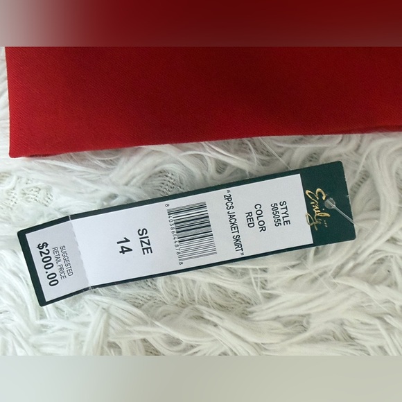 Emily Red Skirt Suit | 2-Piece Jacket & Skirt | Size 14 | NWT - Picture 8 of 10